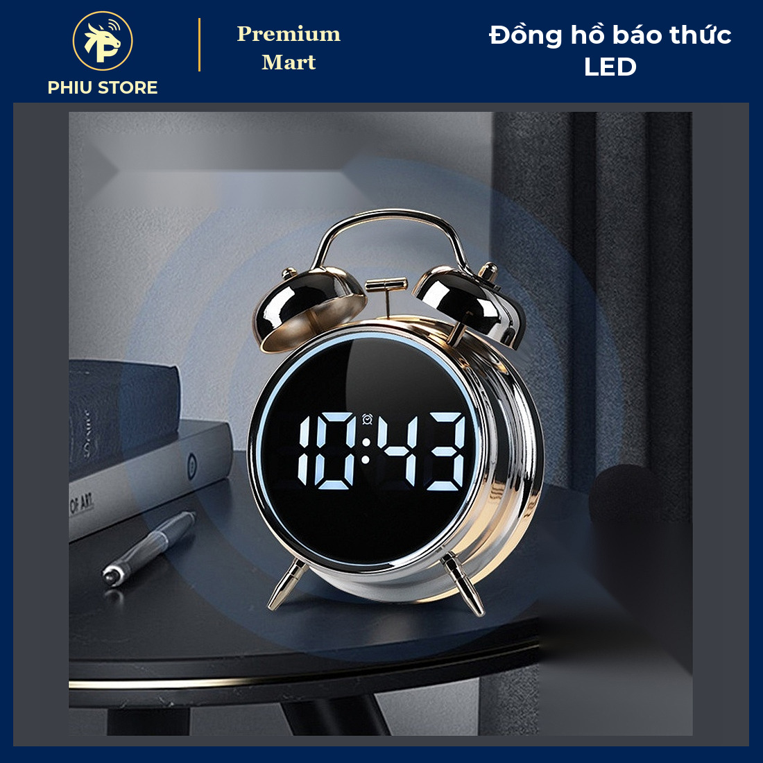 Đồng Hồ Báo Thức LED Để Bàn Chuông To, Màn Hình LCD, Hiển Thị Giờ Thứ Ngày Nhiệt Độ, Pin AAA Hoặc Cắm Điện 5V - PHIU STORE_thumbnail_1