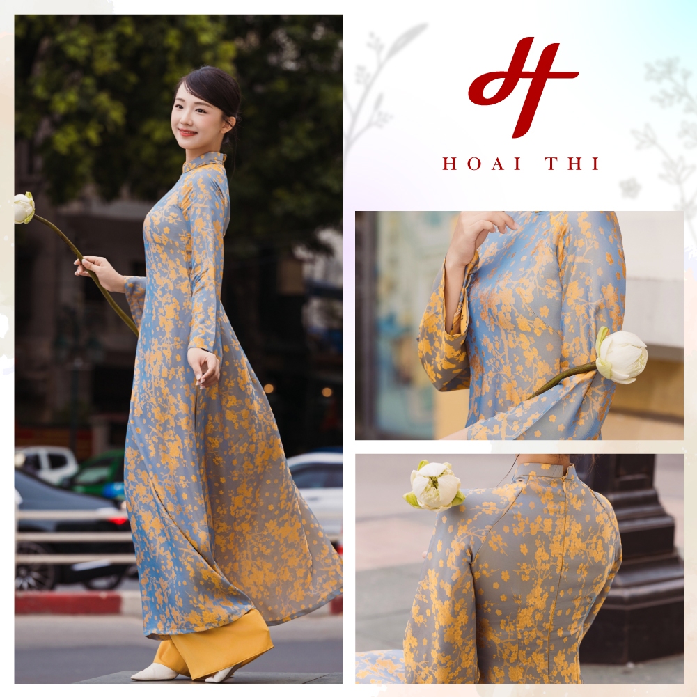 Áo dài cách tân Phượng Cẩm Ngân Chất liệu lụa gấm mềm mát cao cấp, sang trọng | Hoài Thị - BST Sắc