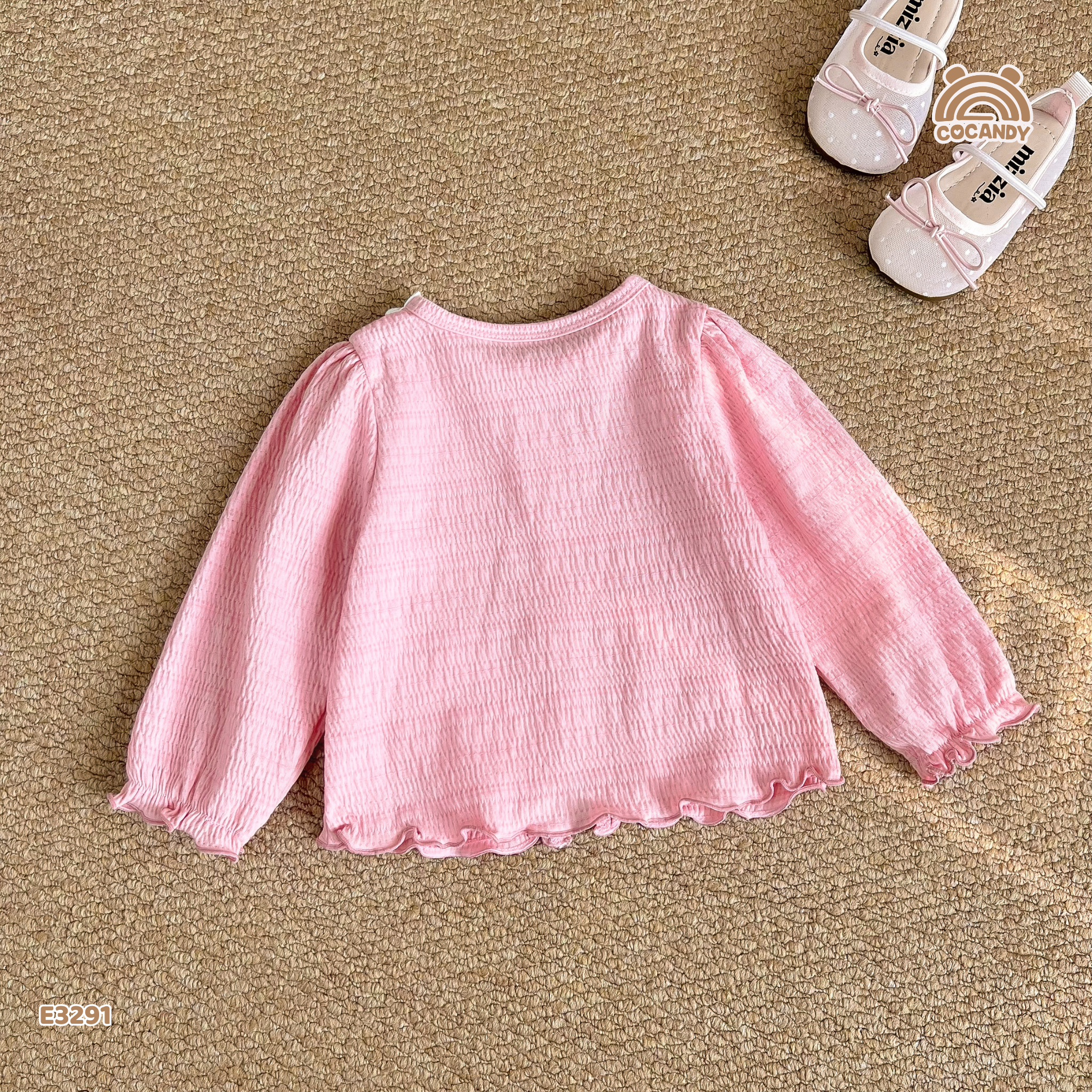 Áo dài HỒNG tay bồng phối nơ_thumbnail_0