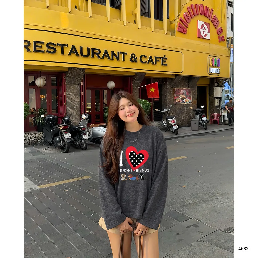 Áo thun dài tay Miucho hình thú cưng dễ thương 4582_thumbnail_6