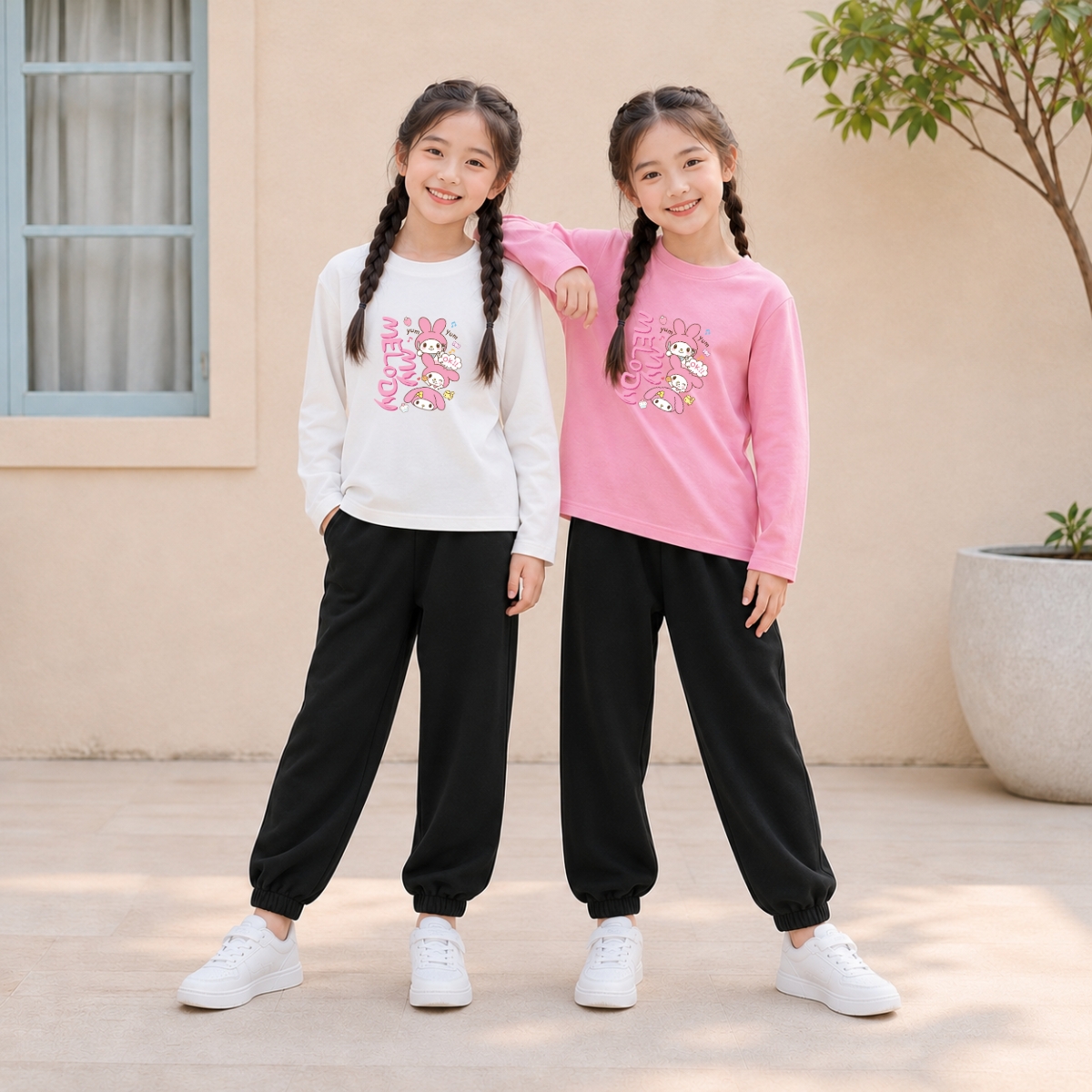 Set bộ Thu - Đông chất liệu cotton bé gái in 3 hình Medoly - Loza Kids BW727