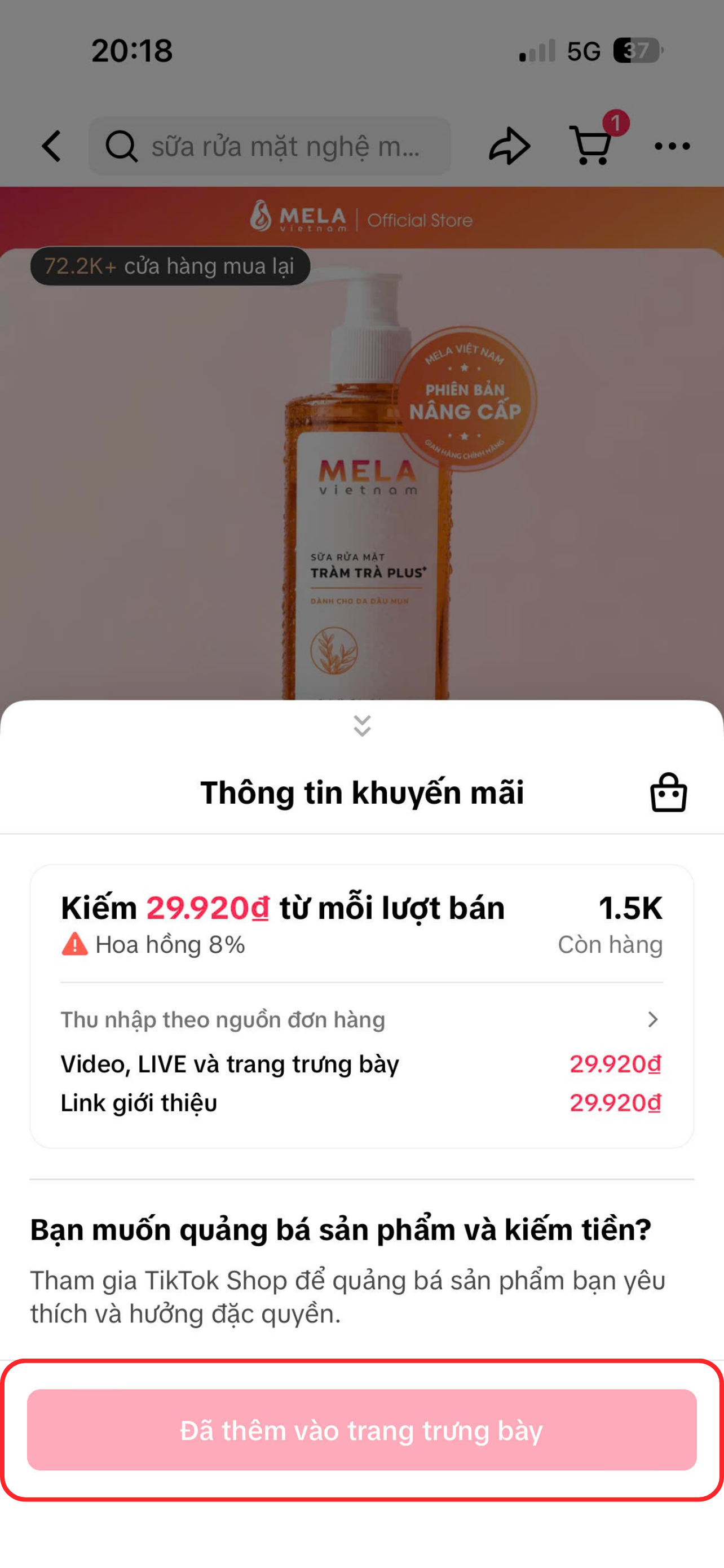 Hướng dẫn gắn link mua sản phẩm tiktok Mela (2)