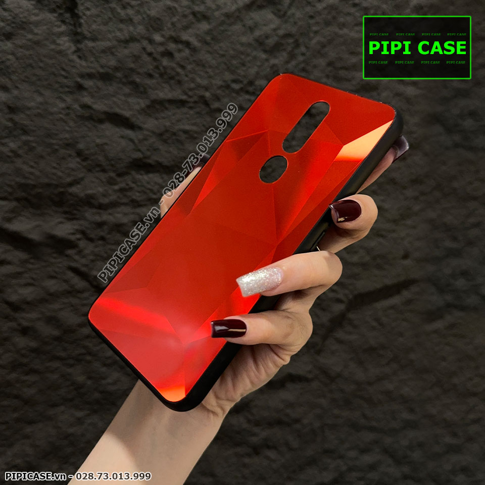 Ốp Lưng Oppo F11 Pro - Kim Cương 6D - Đỏ