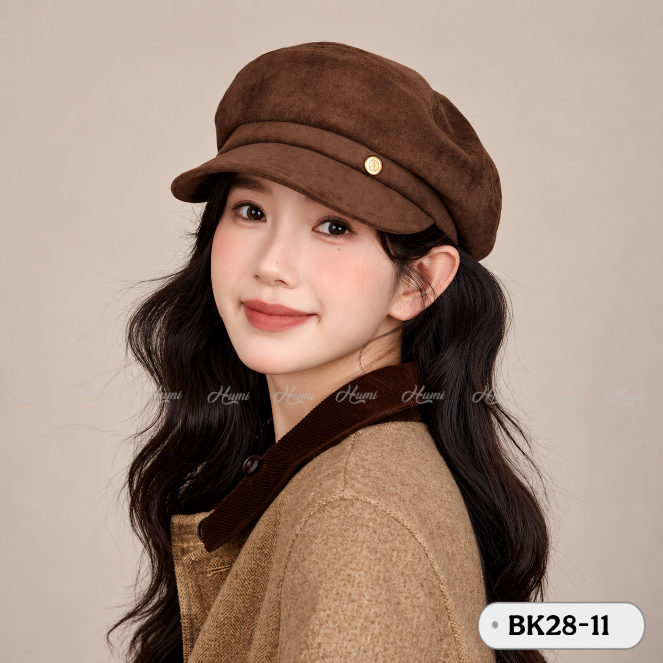 MŨ BAKER DA LỘN CHO NỮ (BK28-11 NÂU CHOCO)