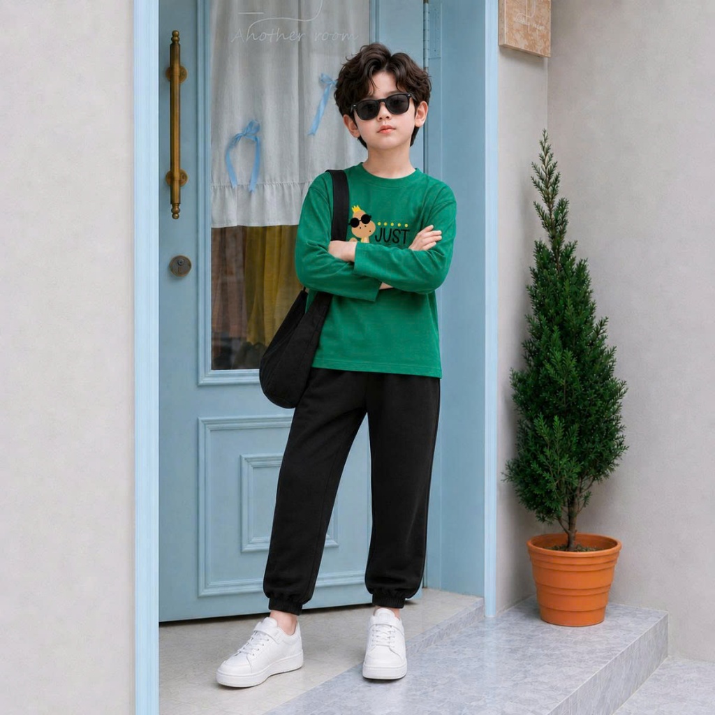 Set bộ Thu - Đông chất liệu cotton bé trai hình Gấu Just Cool - Loza Kids BW722