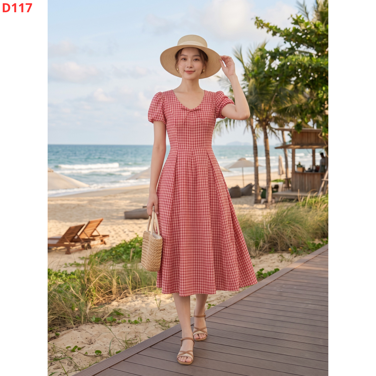 D117-Đầm midi caro đỏ_thumbnail_2