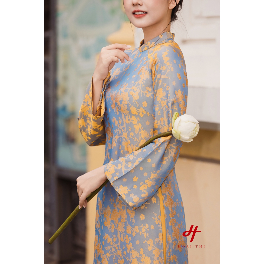 Áo dài cách tân Phượng Cẩm Ngân Chất liệu lụa gấm mềm mát cao cấp, sang trọng | Hoài Thị - BST Sắc_thumbnail_5
