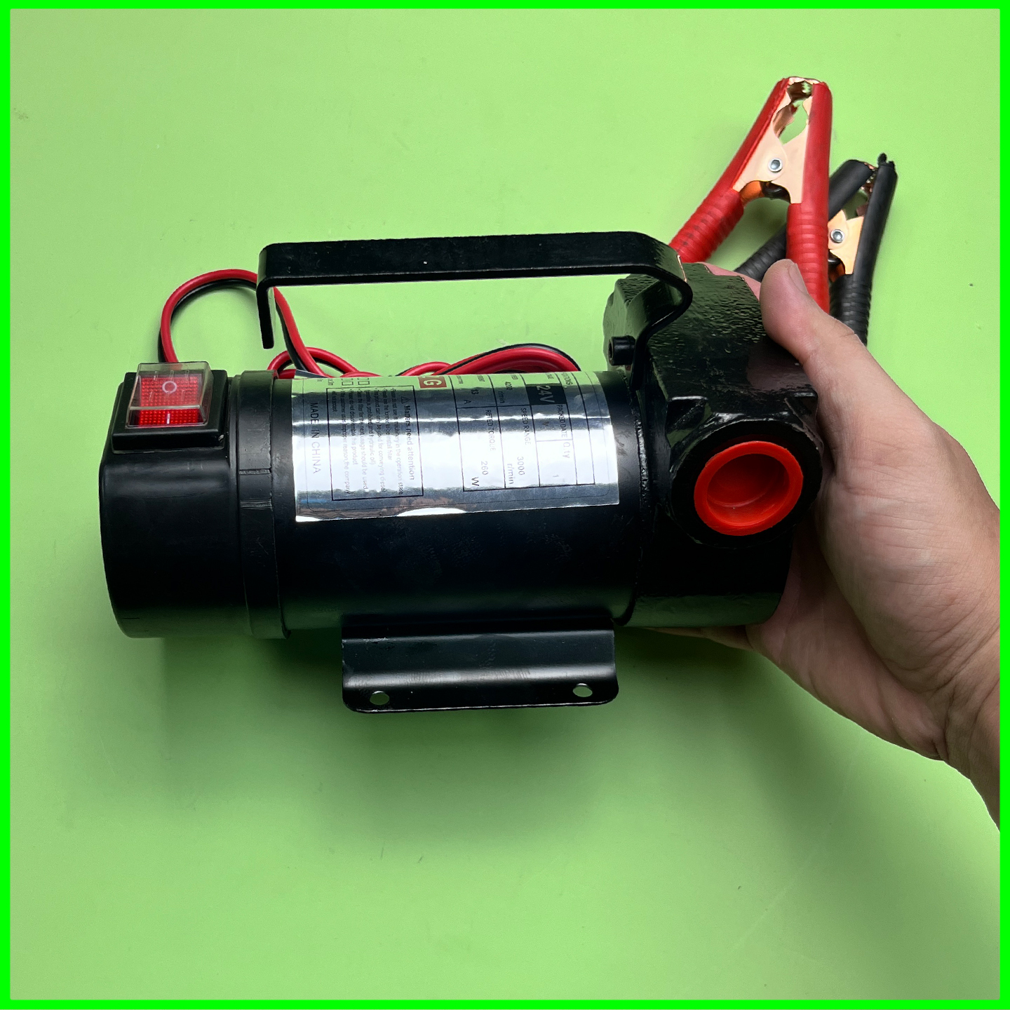 Máy bơm hút nhiên liệu xăng dầu 12V, 24V, hút dầu, nhớt, nước, xăng, công xuất 260W hút xâu 5m, đẩy cao 10m_thumbnail_4