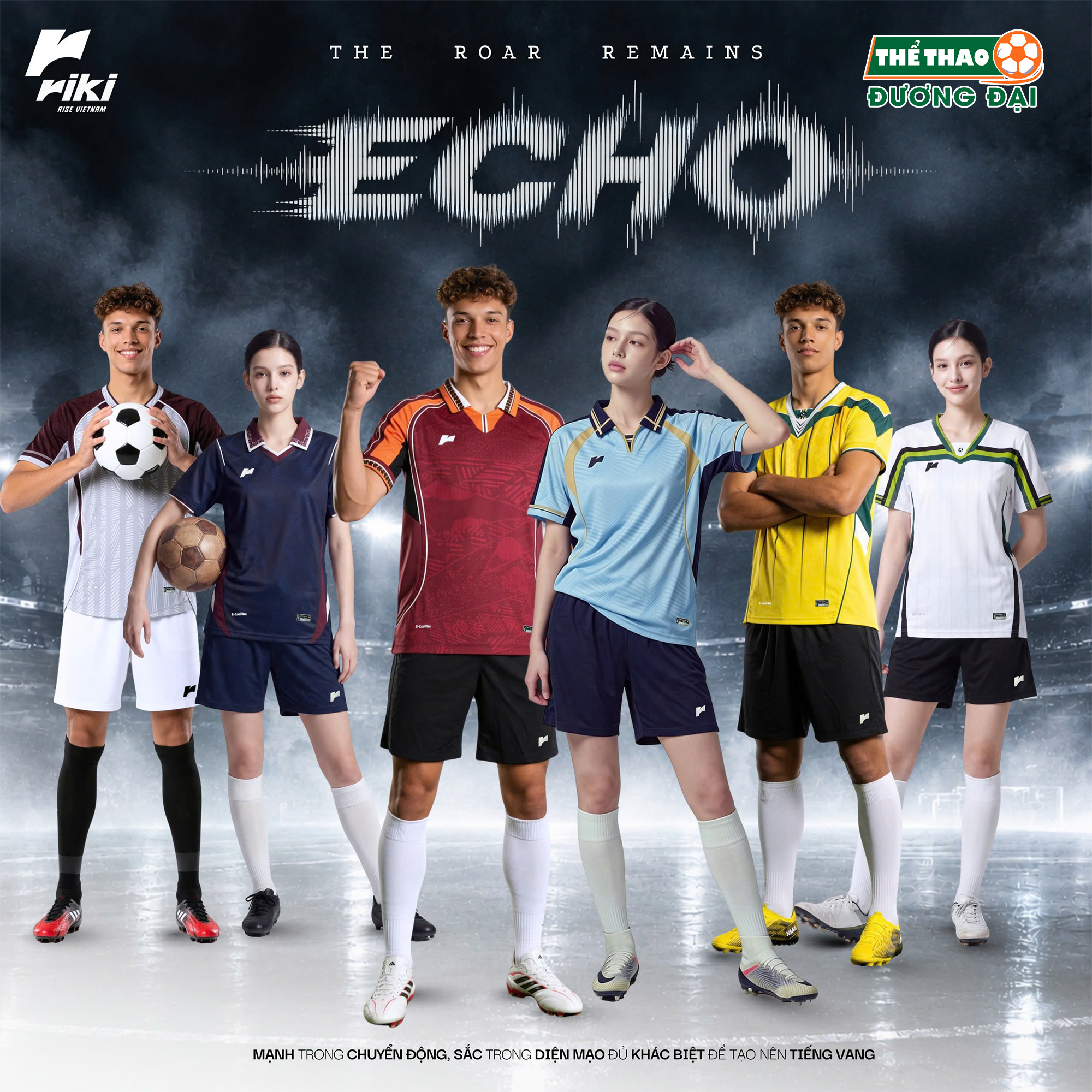 BST Áo Bóng Đá Riki ECHO Vải Mè R-Coolflex Thoáng Khí Thể Thao Đương Đại