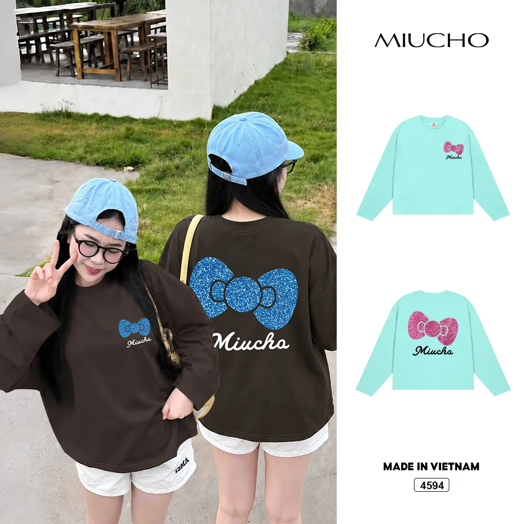 Áo thun dài tay Miucho hình nơ dễ thương 4594