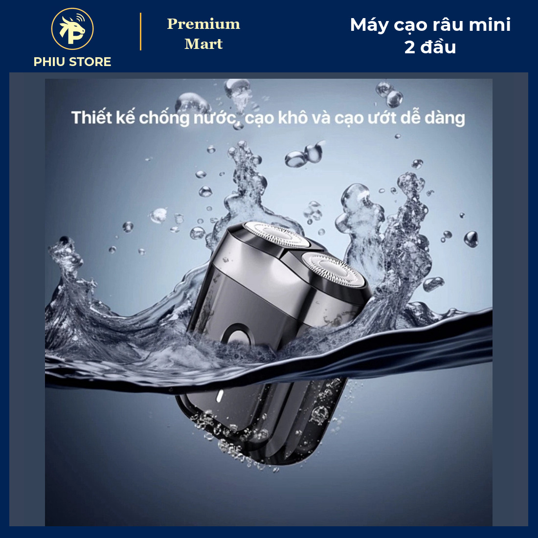 Máy Cạo Râu Mini Cầm Tay Sạc Type-C Chống Nước IPX7 - Cạo Khô Và Cạo Ướt, Gọn Mang Đi Công Tác, Du Lịch - PHIU STORE_thumbnail_2