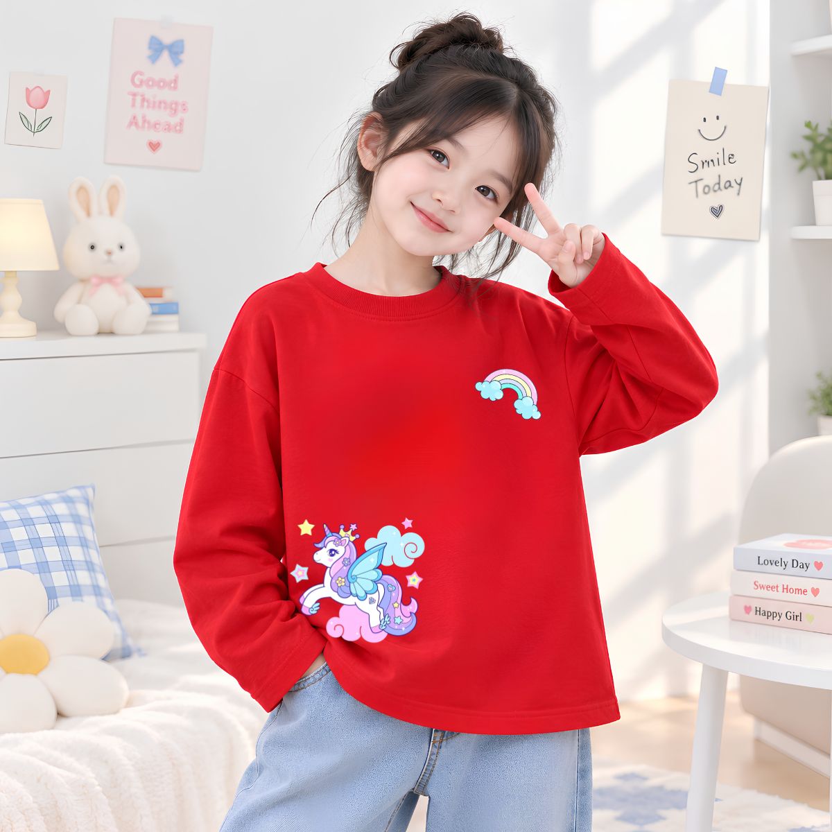 Áo thun dài tay bé gái hình Ngựa Pony dễ thương - Loza Kids  KT3732_thumbnail_3