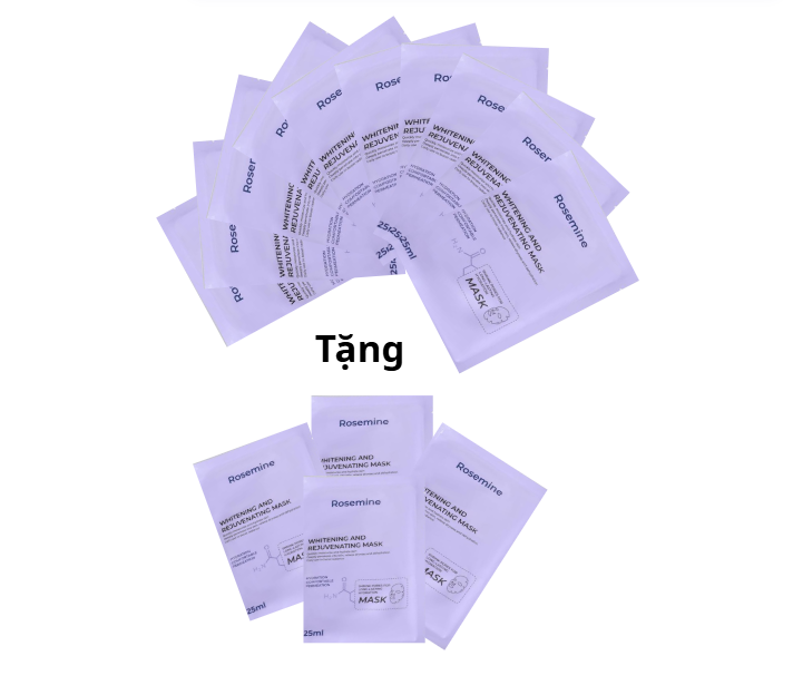 Combo 10 Miếng Mặt Nạ Phục Hồi Và Dưỡng Sáng Da Rosemine tặng 4 Miếng Mặt Nạ Phục Hồi Và Dưỡng Sáng Da Rosemine
