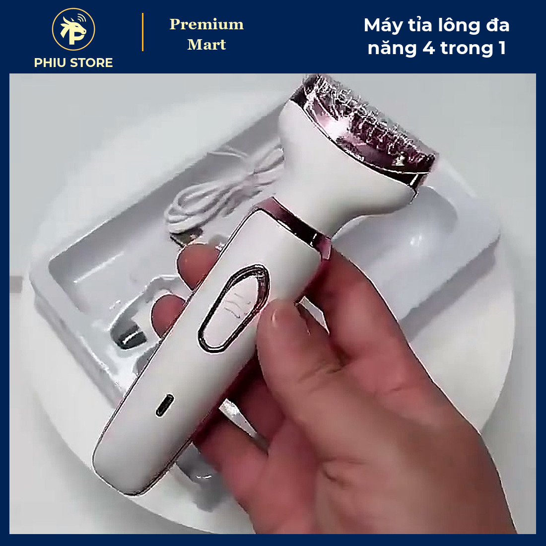 Máy Cạo Lông, Tỉa Lông Mày, Lông Mũi, Cạo Lông Mặt Đa Năng 4 Đầu Sạc USB Cho Nữ - PHIU STORE_thumbnail_3