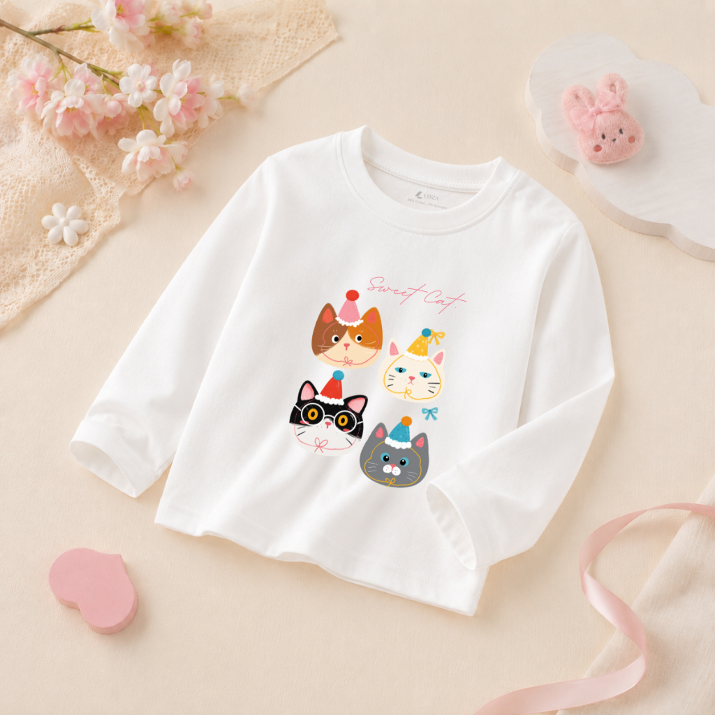 Áo thun dài tay bé gái in hình chú cún dễ thương - Loza Kids  KT011_thumbnail_9