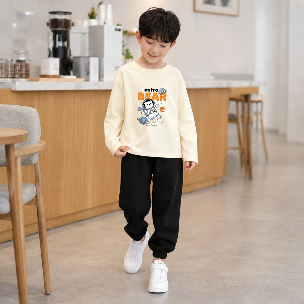 Set bộ - Thu Đông chất liệu cotton bé trai hình Gấu Bear Astro hành tinh - Loza BW729_thumbnail_2