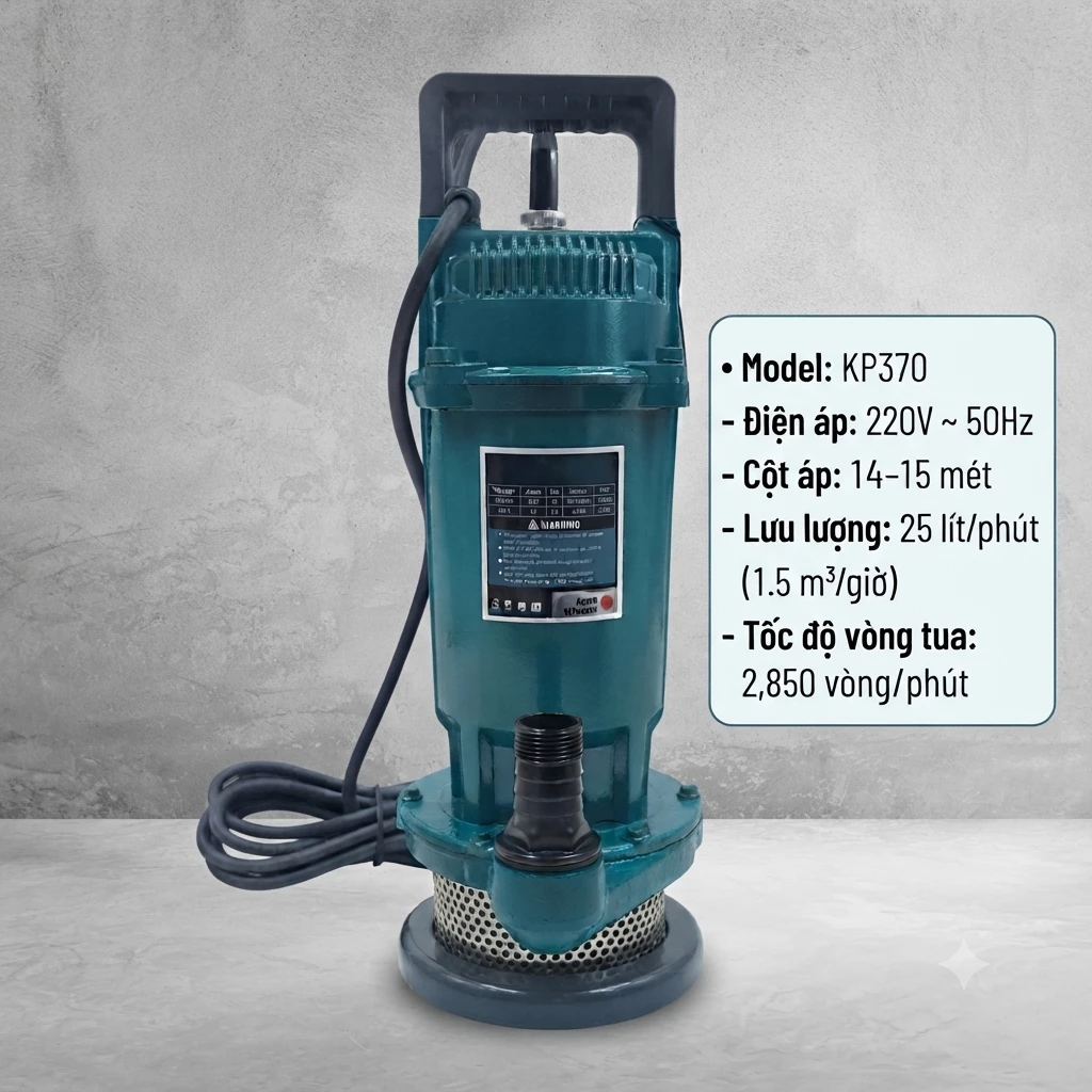 Máy Bơm Chìm Mùa Mưa: Nên Chọn Kushima 370W Hay 750W?