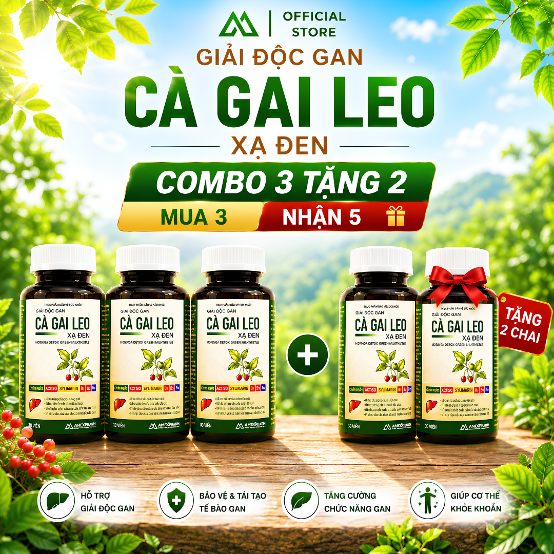 Giải độc gan cà gai leo xạ đen Morringa Detox Green Milk Thistle (Hộp 30 viên)_thumbnail_1