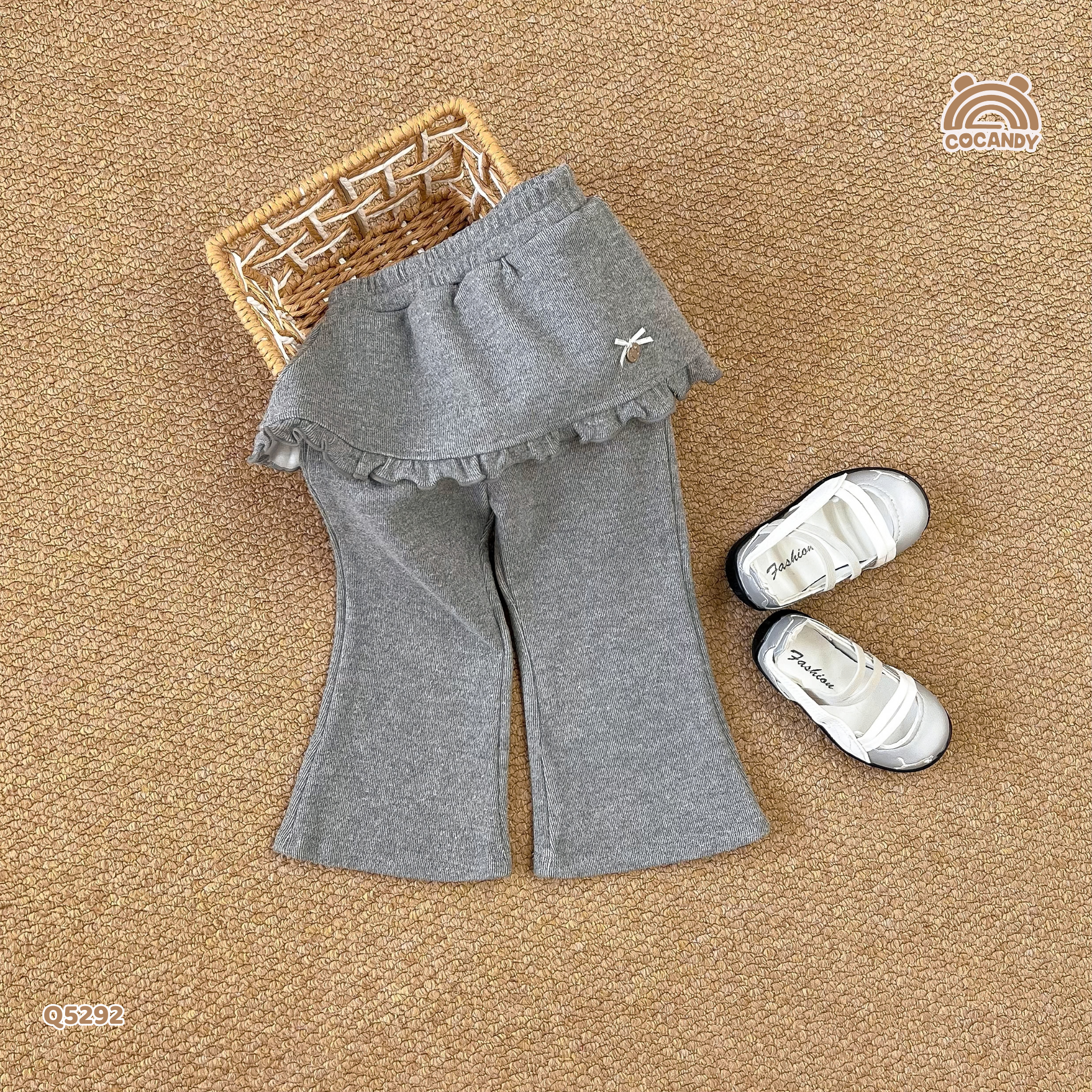 Quần dài legging TÀN NHẠT ống loe phối váy_thumbnail_1