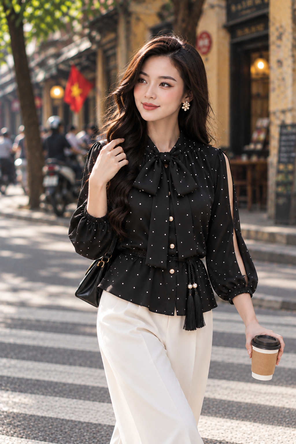 Áo sơ mi chấm bi 26125