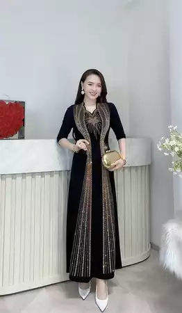 Đầm dáng dài sắc bạc M742_thumbnail_1