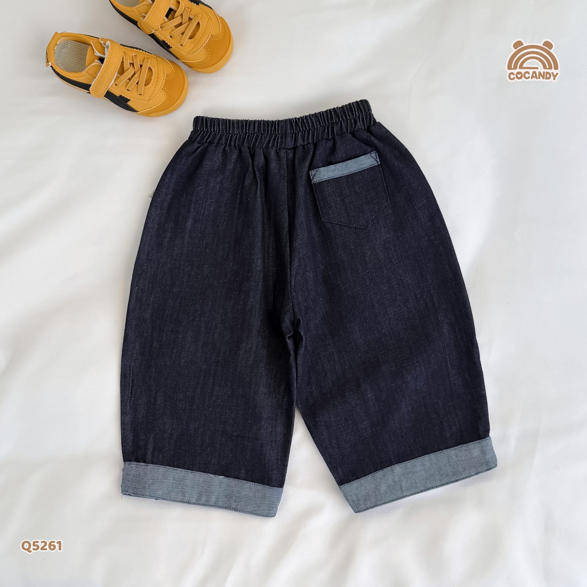 Quần dài XANH jeans gập gấu thêu chữ_thumbnail_2