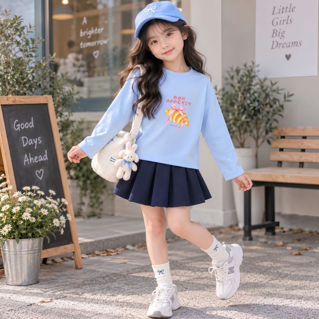 Áo thun dài tay bé gái in hình chiếc bánh mỳ nơ hồng - Loza Kids KTV3740_thumbnail_5