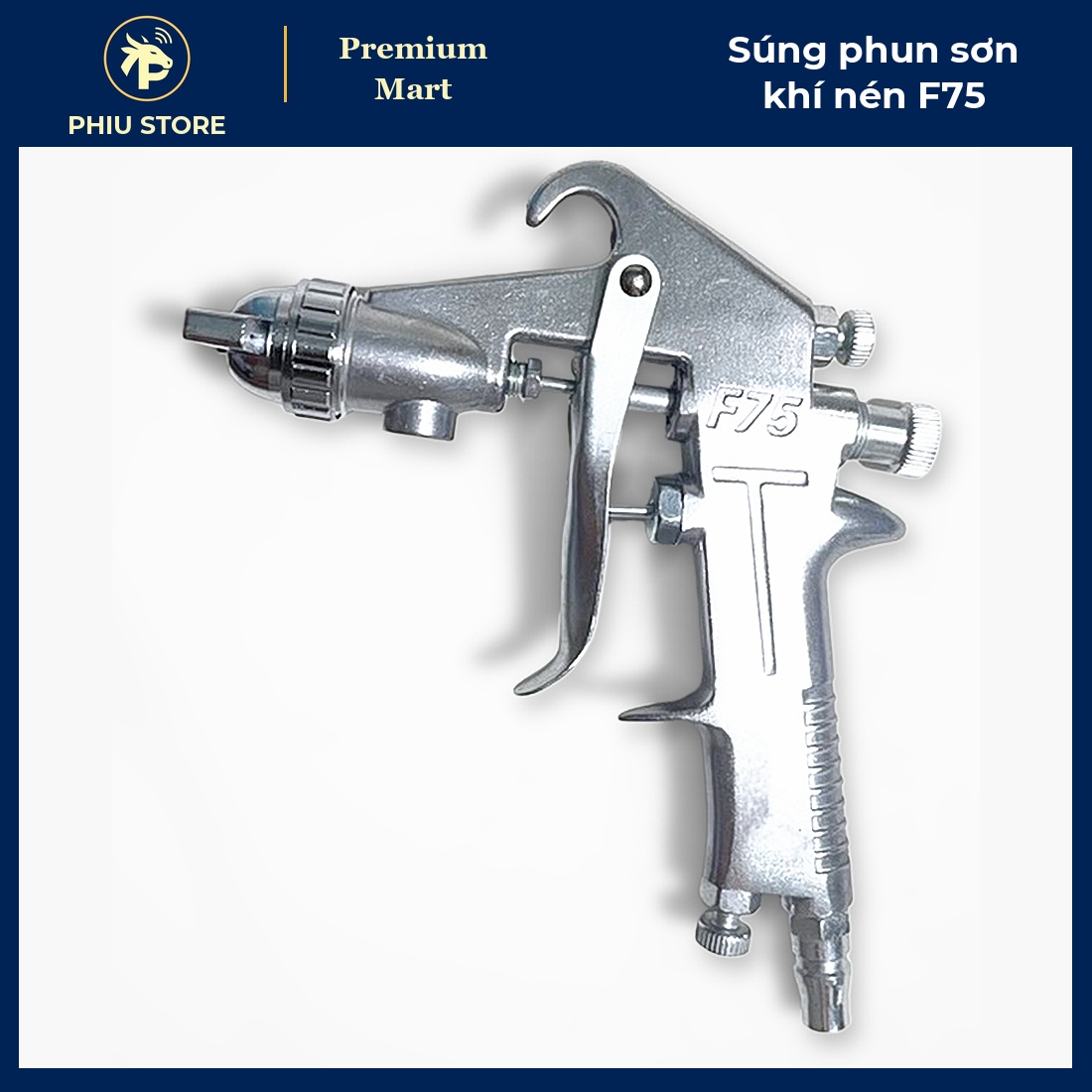 Súng Phun Sơn Khí Nén F75 Cốc Trên 400cc, Lỗ Phun 1,5 mm - Phun Sơn Đều, Bóng Mịn, Dùng Với Máy Nén Khí - PHIU STORE_thumbnail_2