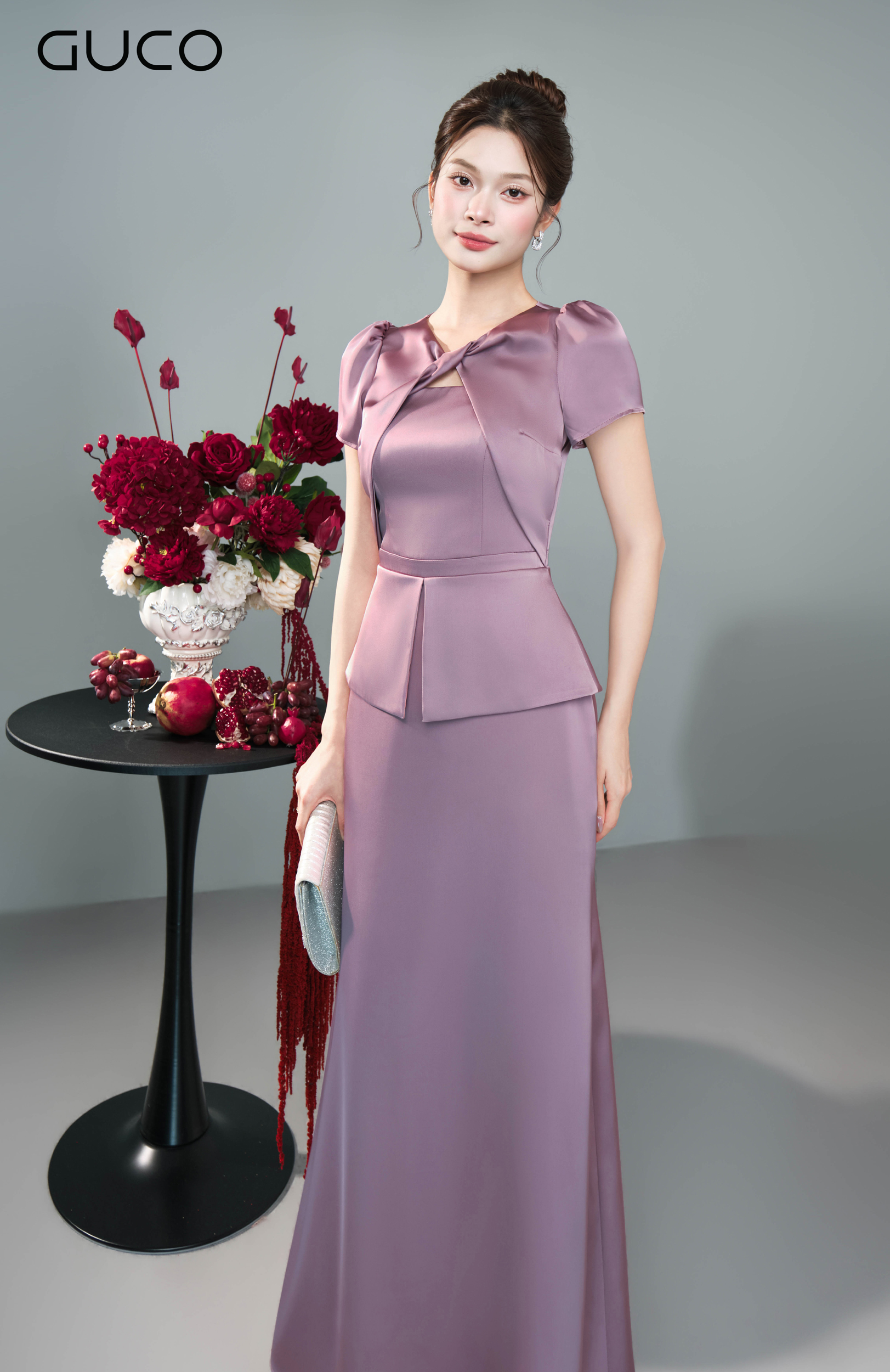 Đầm Dạ Hội Hồng Peplum Cổ Xoắn - 5298_thumbnail_1