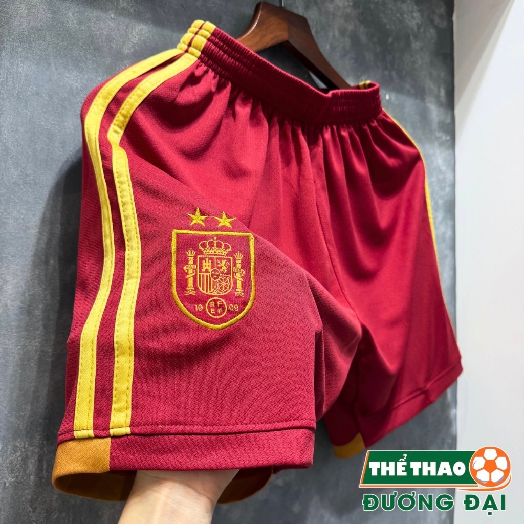 Quần Áo Bóng Đá ĐT Tây Ban Nha Đô DK 26/27 Thun Mè Thoáng Khí Thể Thao Đương Đại_thumbnail_5