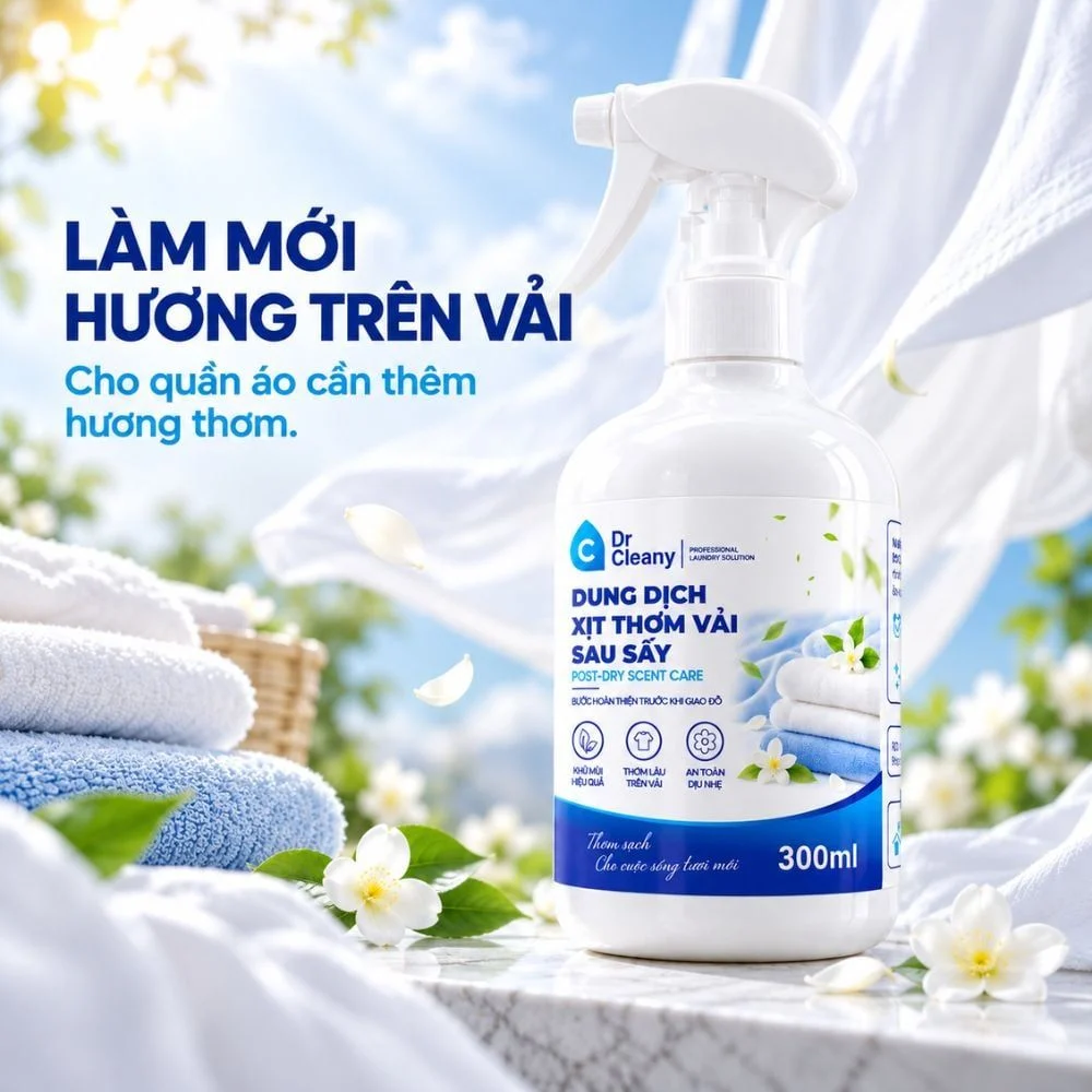 Chai xịt thơm vải sau sấy Dr Cleany 300ml_thumbnail_2