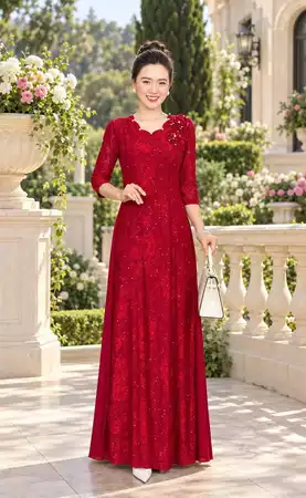 Đầm xanh dáng dài L798_thumbnail_2