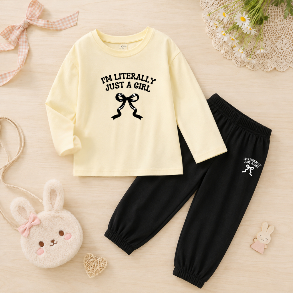 Set bộ Thu - Đông chất liệu cotton cho bé gái hình Nơ xinh xắn - Loza Kids BW716_thumbnail_3