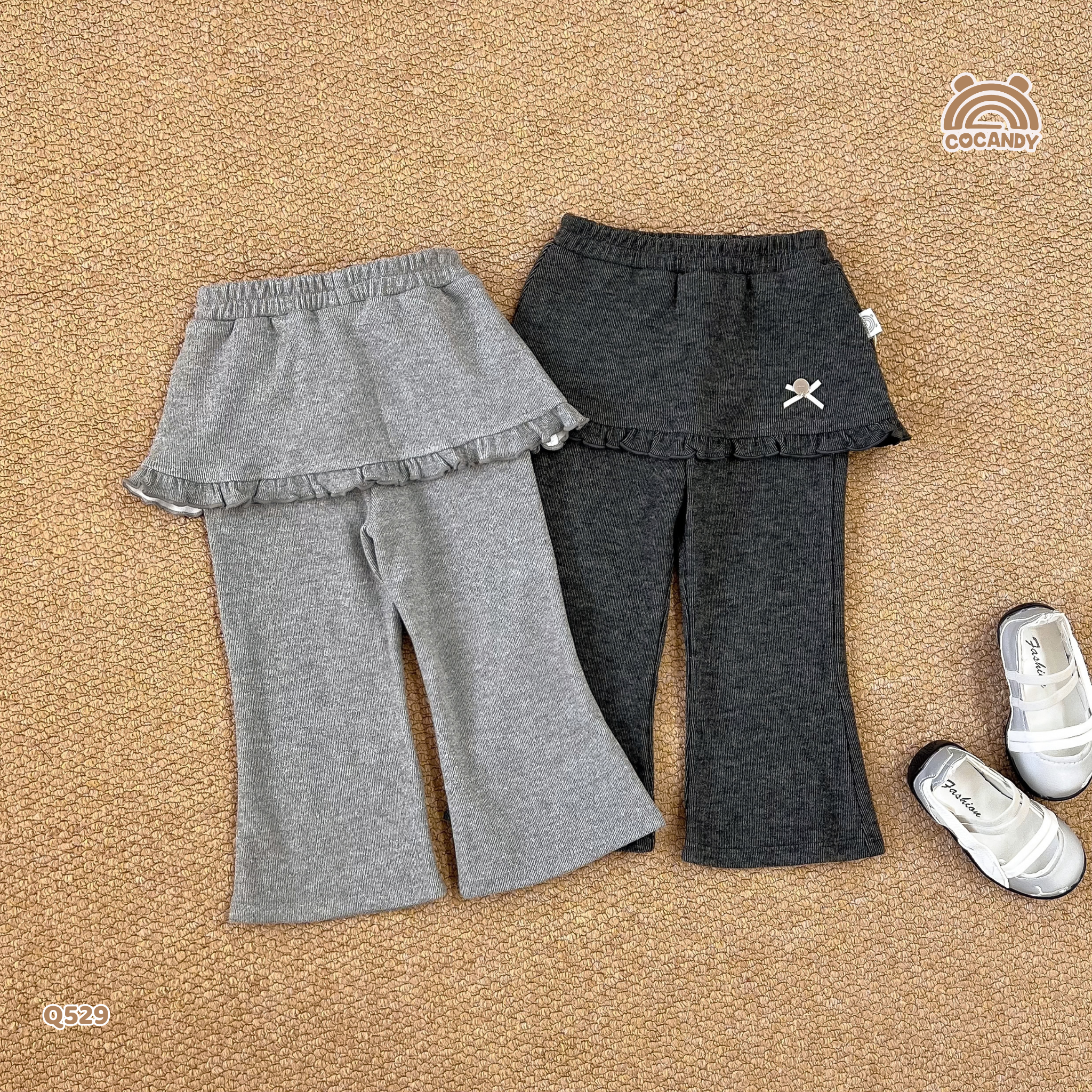 Quần dài legging TÀN ĐẬM ống loe phối váy_thumbnail_3