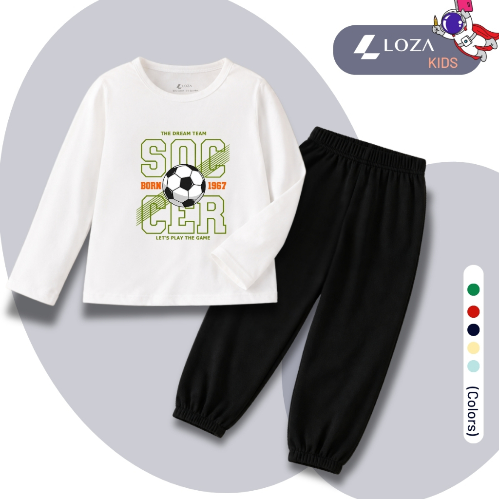 Set bộ Thu - Đông chất liệu cotton bé trai hình quả bóng Soccer - Loza Kids BW742_thumbnail_6