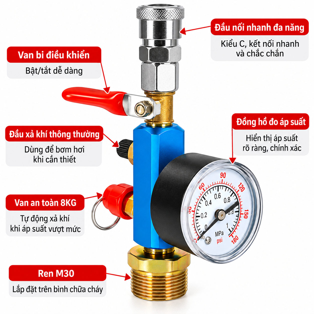 Đầu chuyển đổi sang bình khí nén lắp vỏ bình cứu hoả, bình ga_thumbnail_2