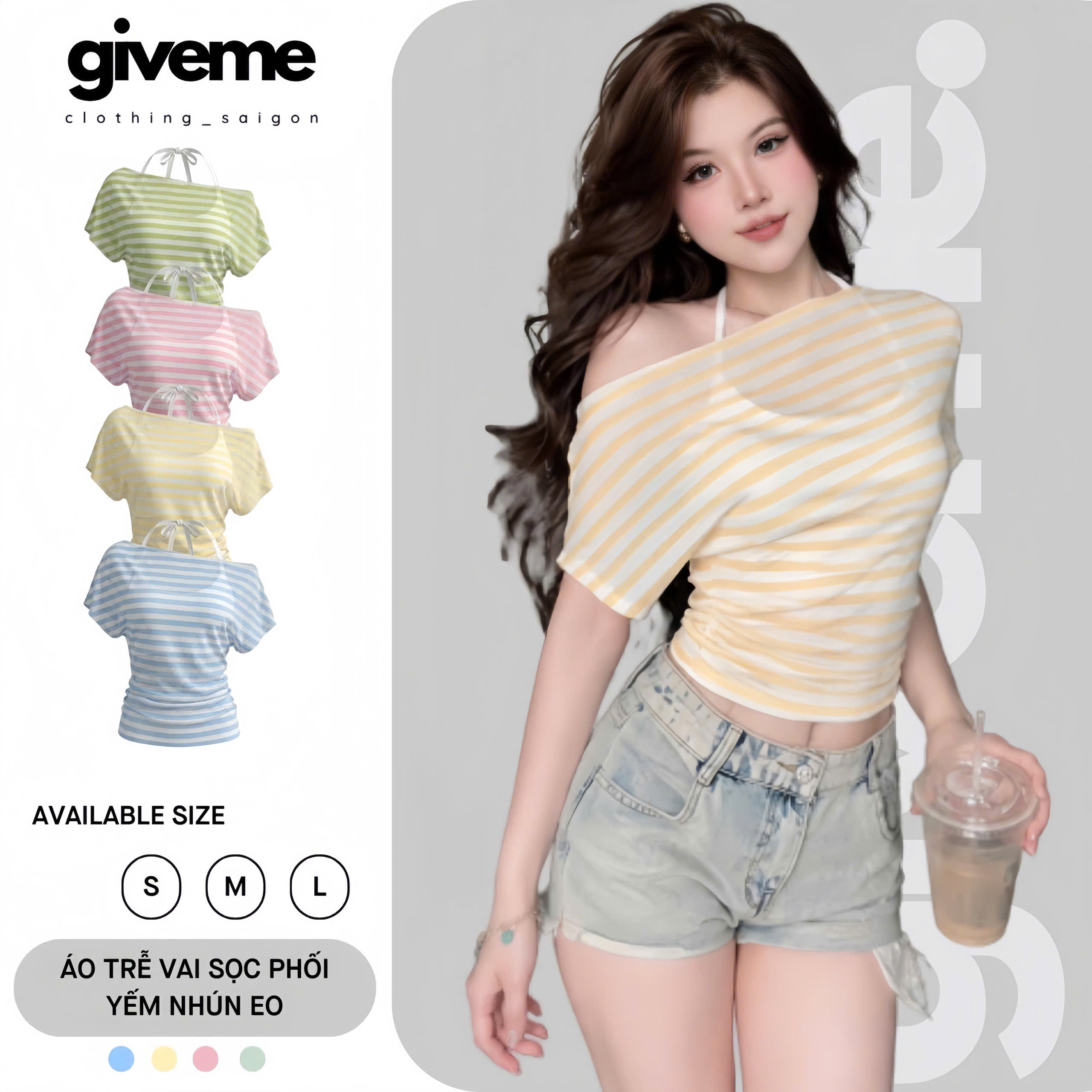 Set trễ vai sọc - STV001