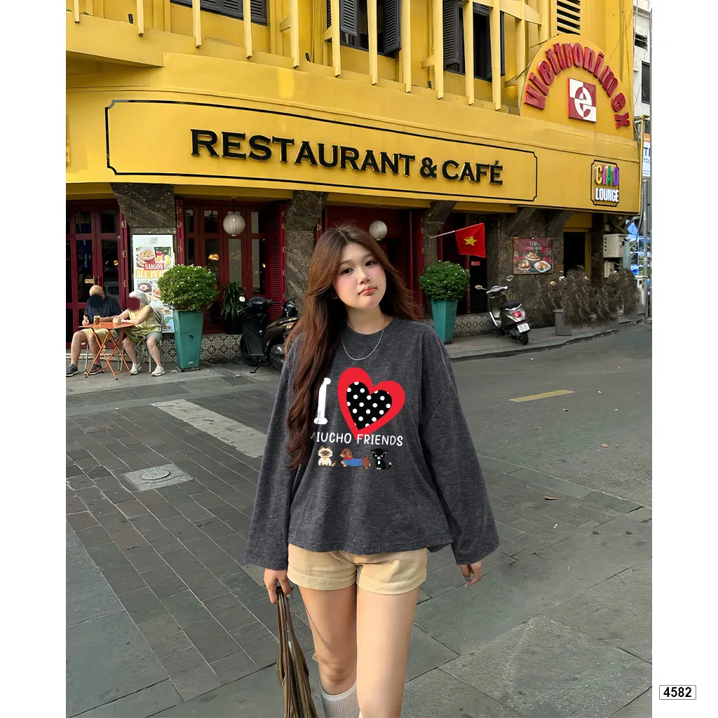 Áo thun dài tay Miucho hình thú cưng dễ thương 4582_thumbnail_2