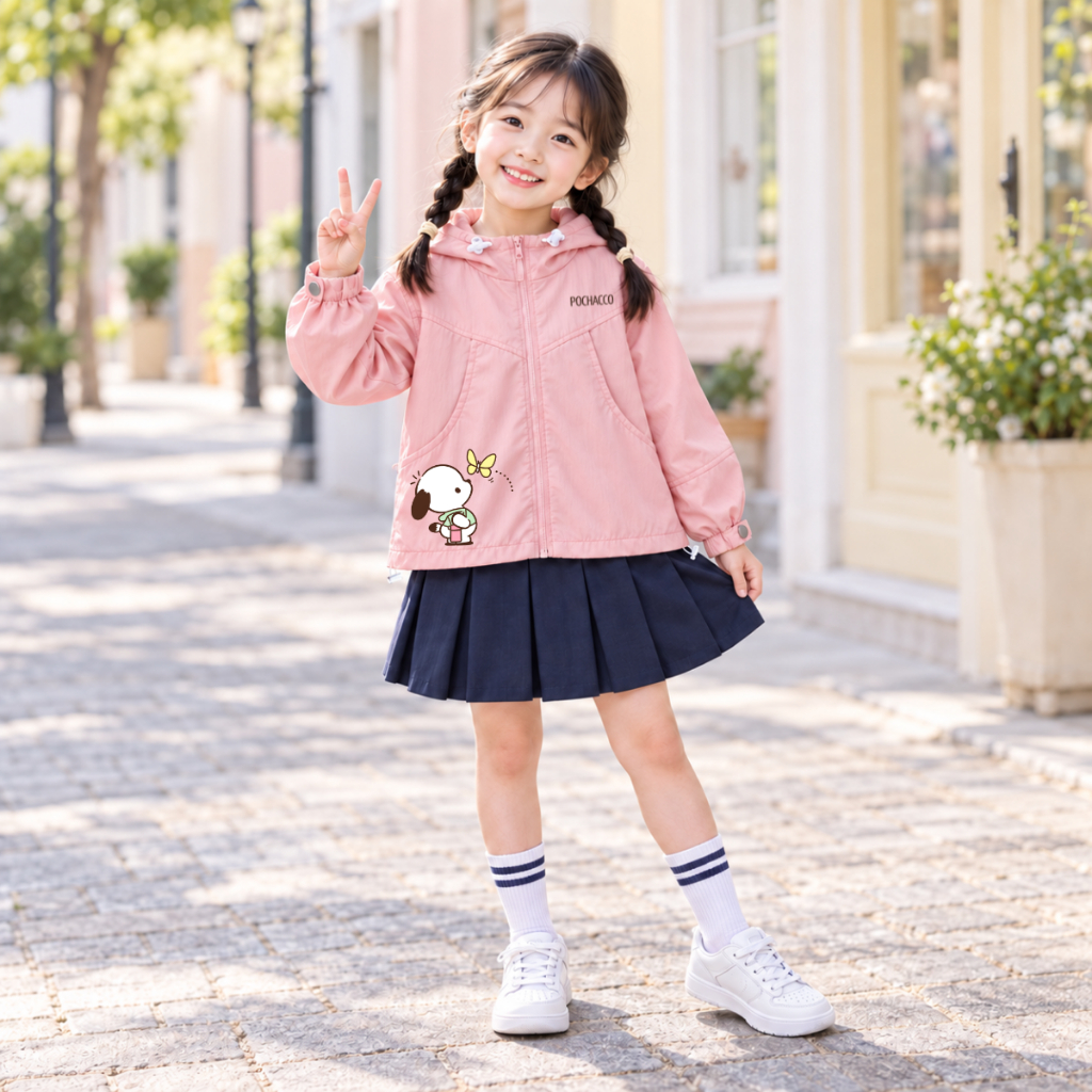 Áo gió bé gái hình POCCHACO - Loza Kids AJ3751_thumbnail_3