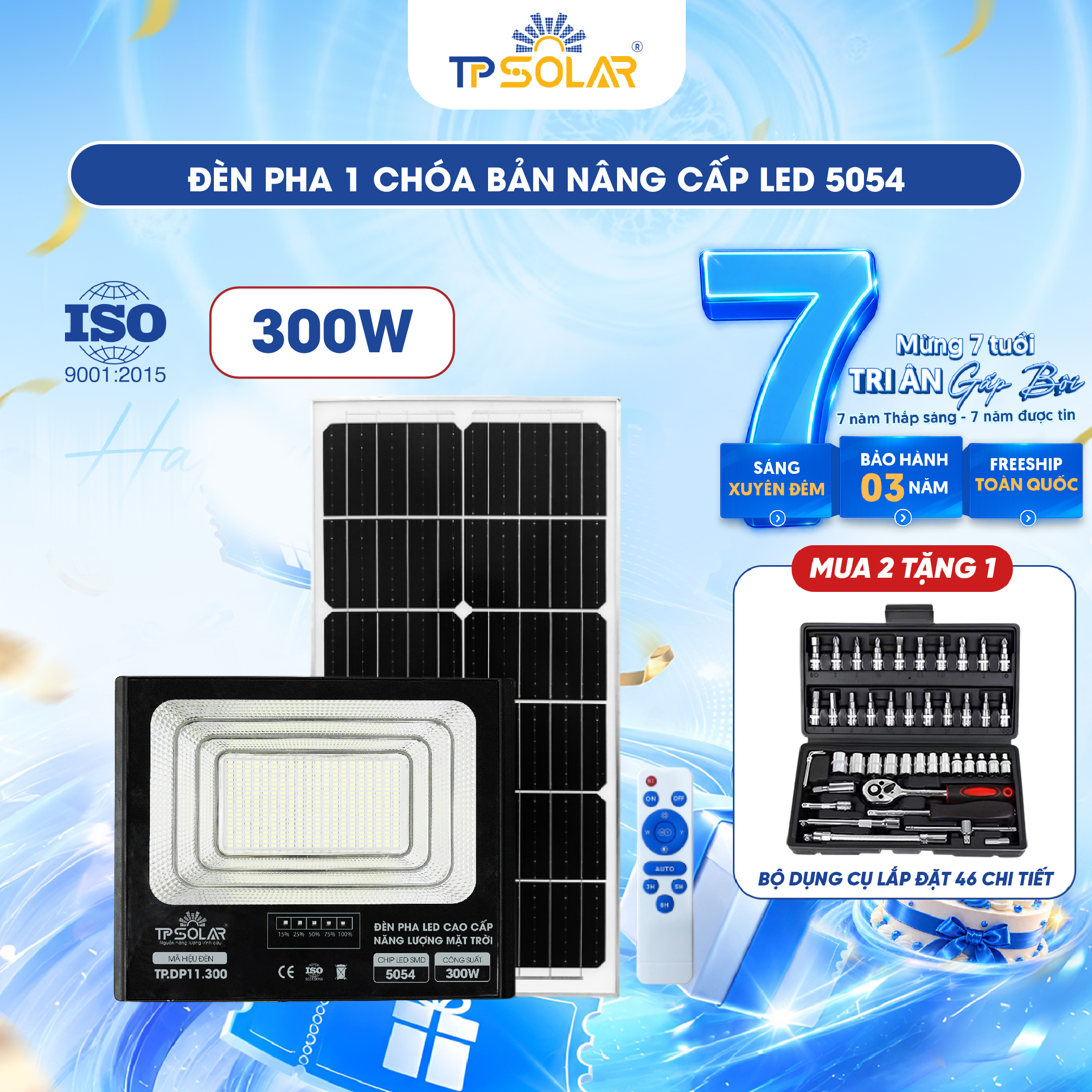 Đèn pha LED 1 chóa cao cấp năng lượng mặt trời TP SOLAR DP11_thumbnail_1