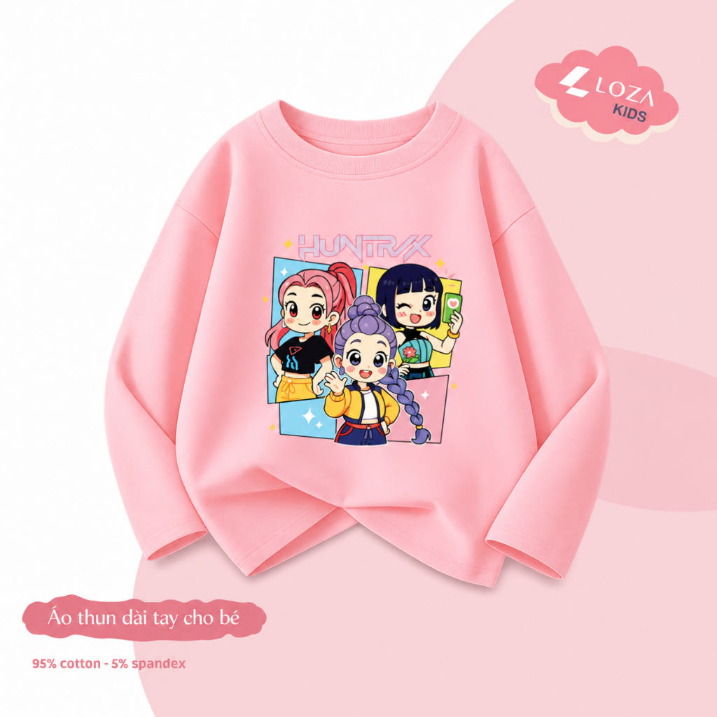 Áo thun dài tay bé gái hình band nhạc nữ Huntrix -  Loza Kids KT016_thumbnail_10