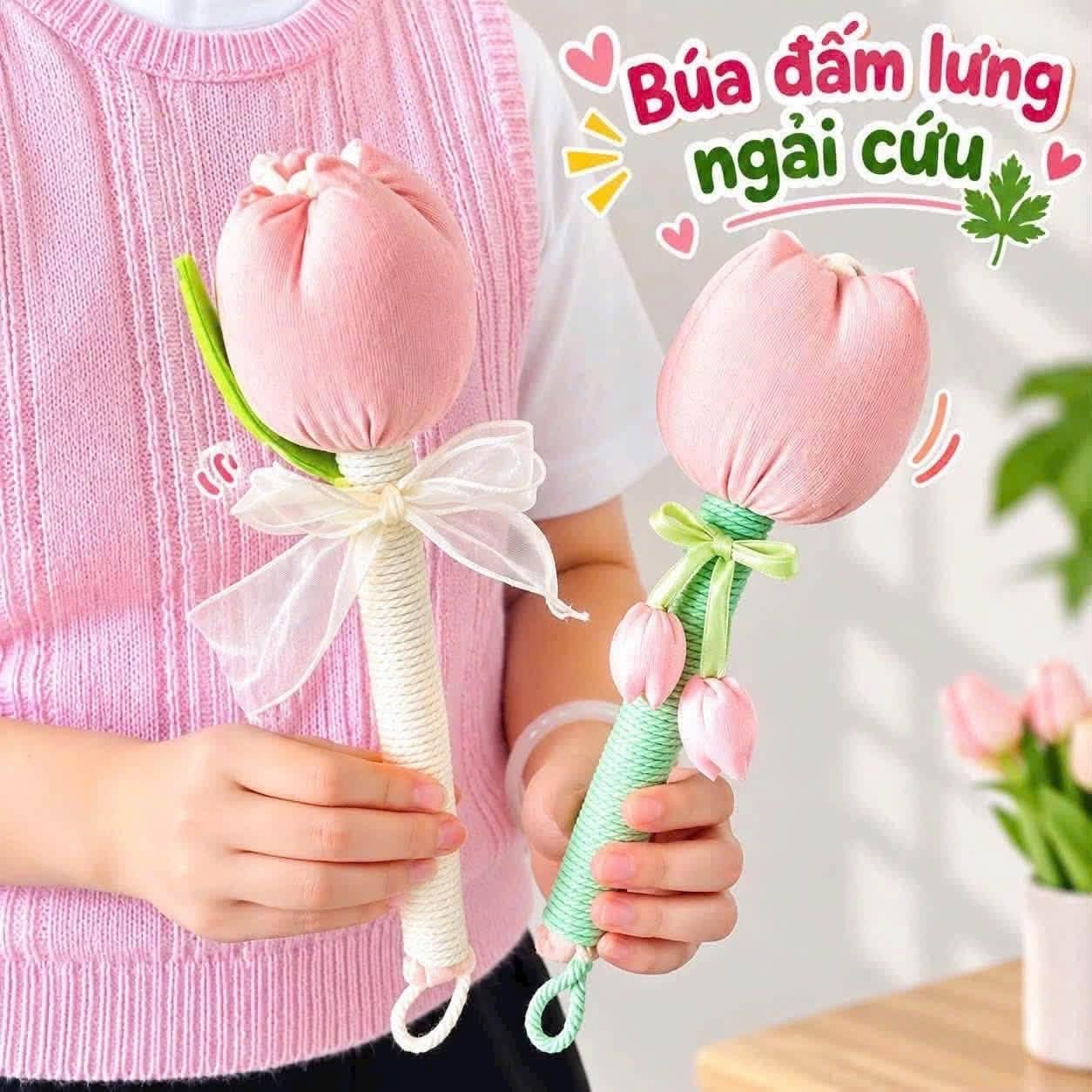 Búa Massage Ngải Cứu Hình Hoa Tulip Đấm Lưng, Làm Quà Tặng_thumbnail_1