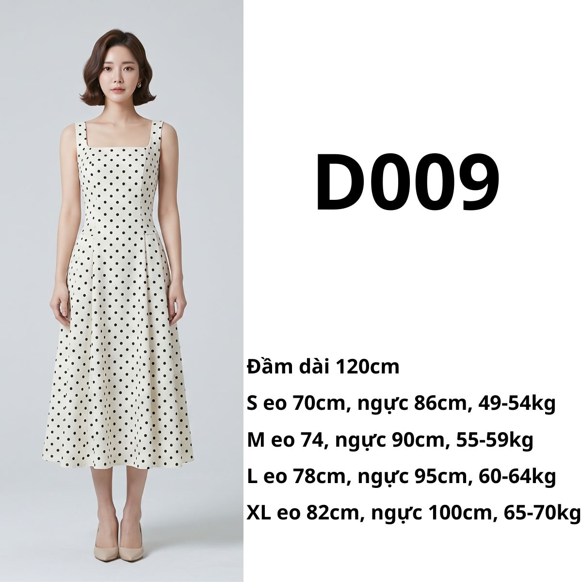 D009 - Đầm bi Trắng