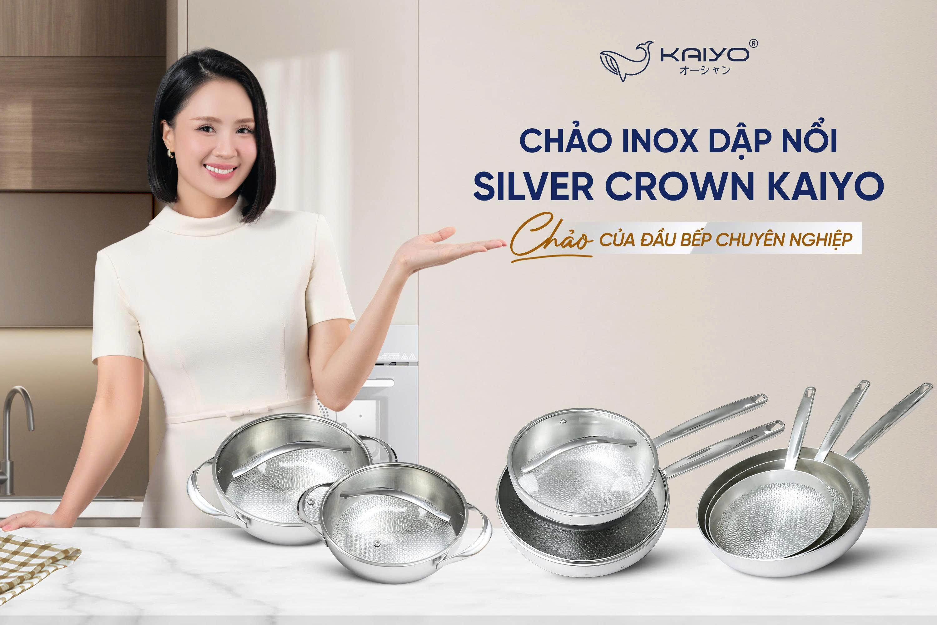 Chảo inox Vân Nổi Embrossed Silver Crown Kaiyo