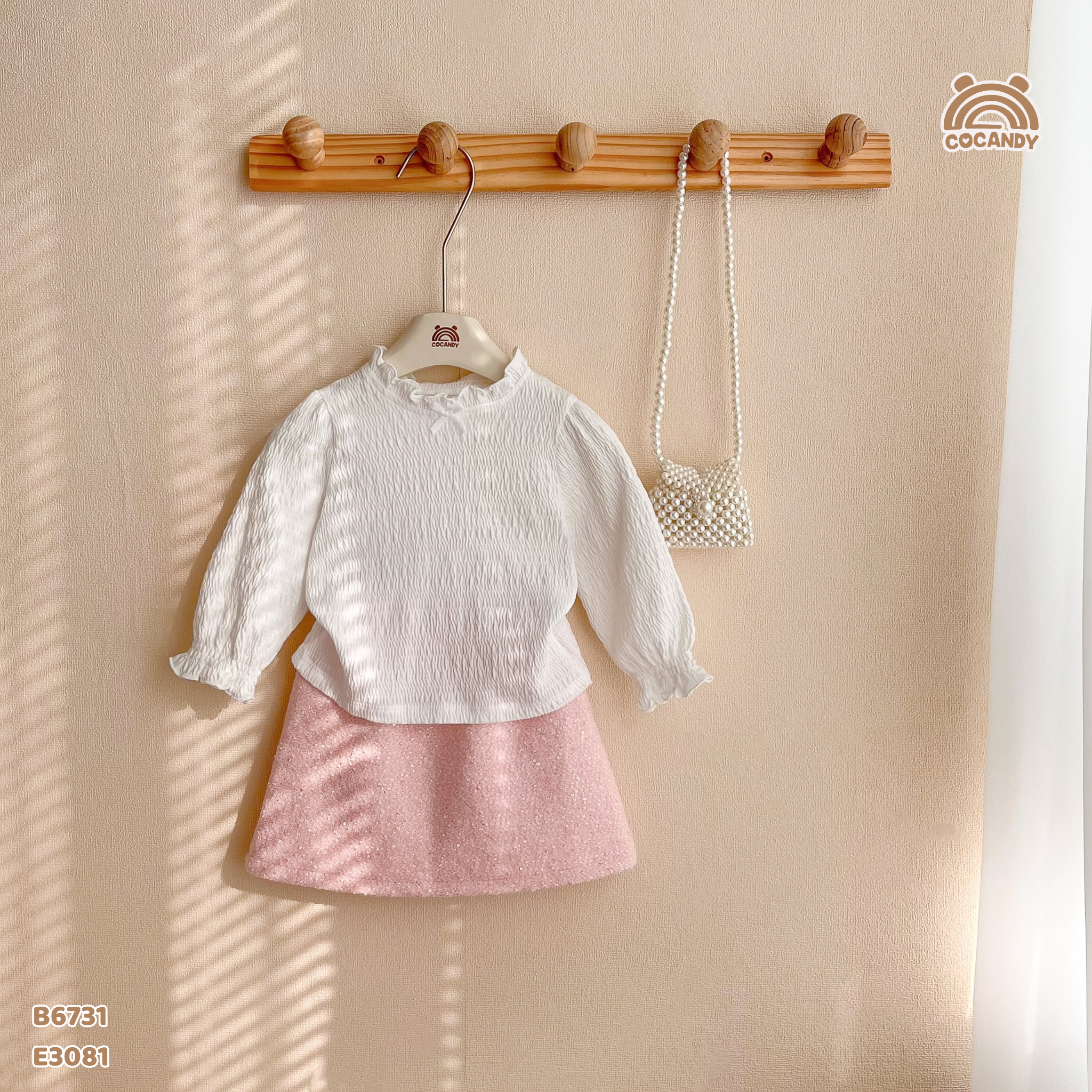 Bộ gile dạ tweed HỒNG phối nơ_thumbnail_9