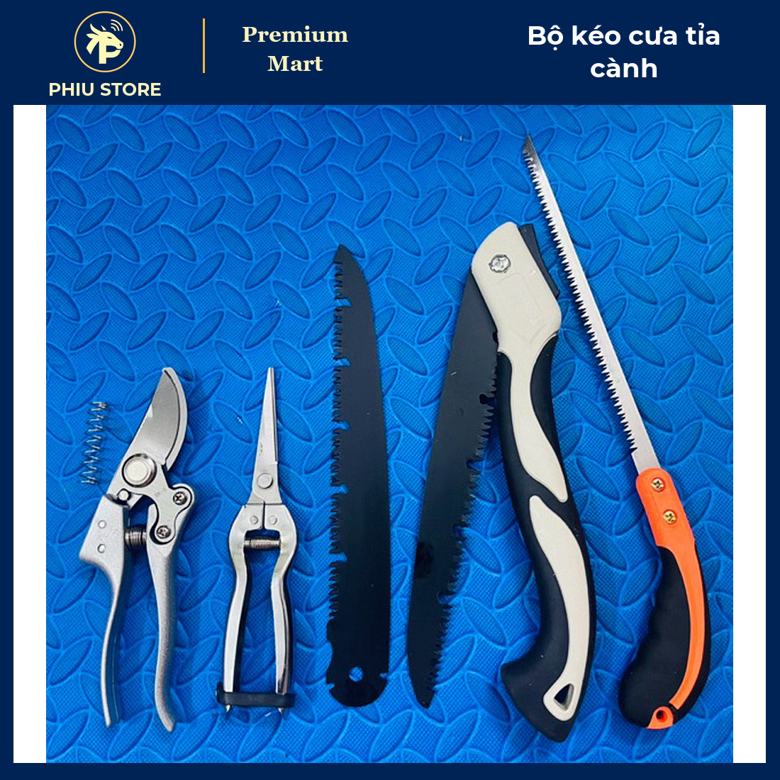 Bộ Dụng Cụ Tỉa Cành Làm Vườn Thép SK5 4–13 Món - Kéo Cắt Cành, Kéo Tỉa, Cưa Lách, Cưa Gấp Gọn, Đá Mài - PHIU STORE_thumbnail_2