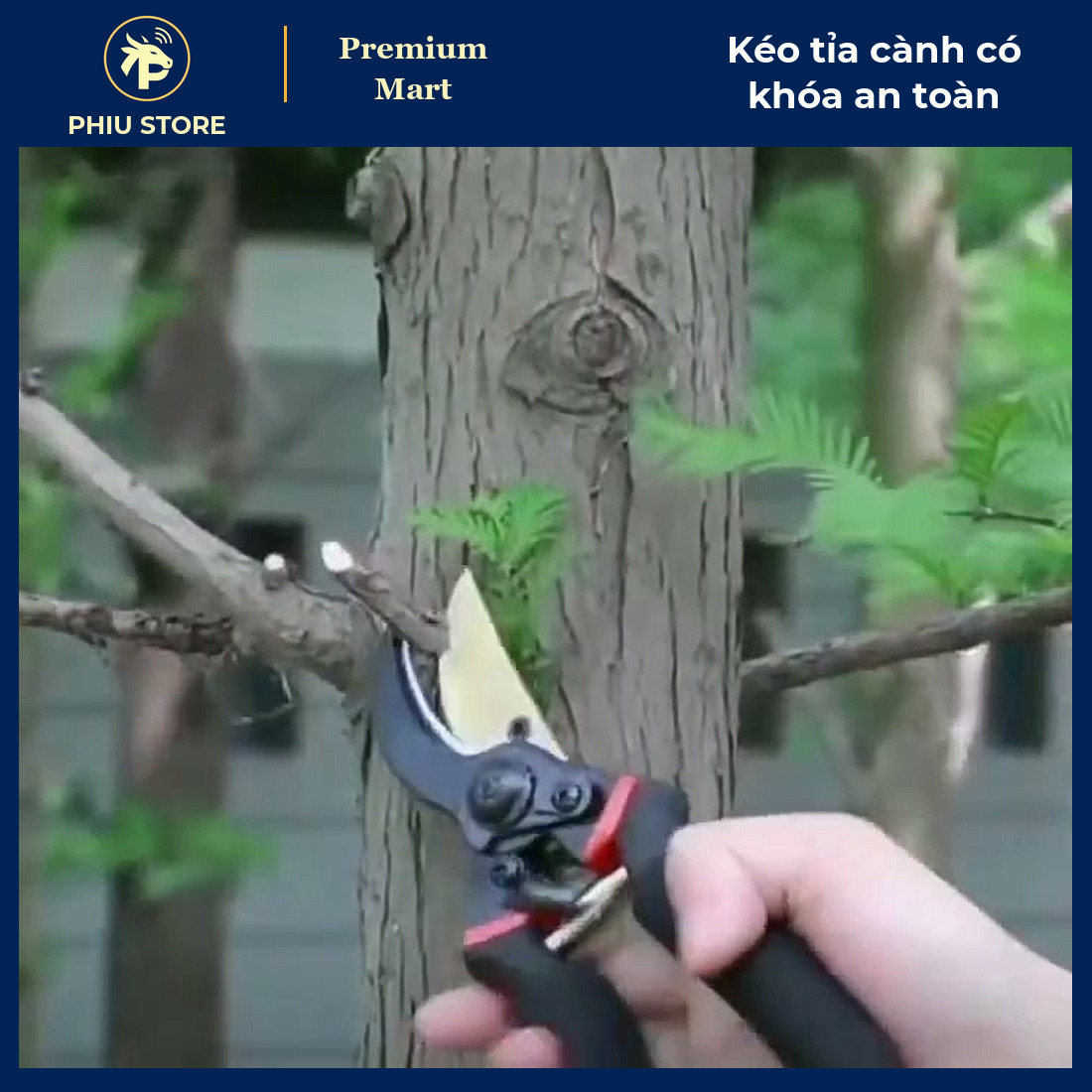 Kéo Cắt Tỉa Cành Kèm Găng Tay Và Cưa Gỗ Nhỏ, Có Khóa An Toàn, Lưỡi Thép SK5 - Chọn Kéo Lẻ Hoặc Bộ - PHIU STORE_thumbnail_4