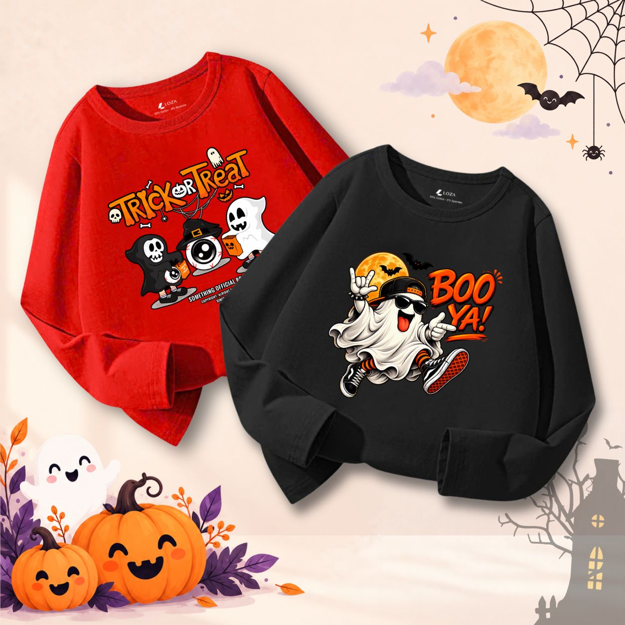 Áo thun dài tay bé trai nhiều hình in Halloween - Loza Kids KT018_thumbnail_2