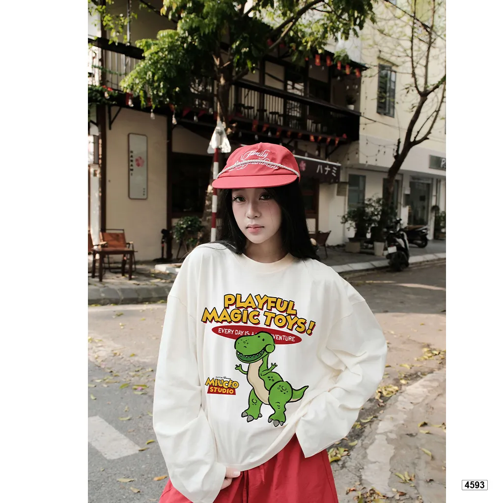 Áo thun tay dài Miucho hoạt hình khủng long 4593_thumbnail_5
