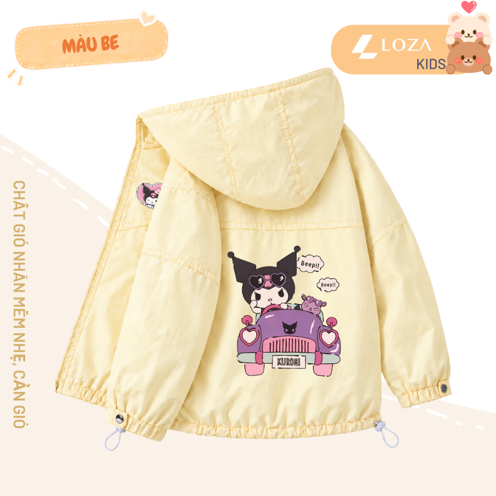 Áo gió bé gái in hình Kuromi, Meloly  - Loza Kids  AJ007_thumbnail_5
